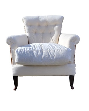 A        Edwardian 'Woodstock' style mahogany upholstered armchair: Image 2