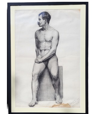 A           life drawing of man 1881